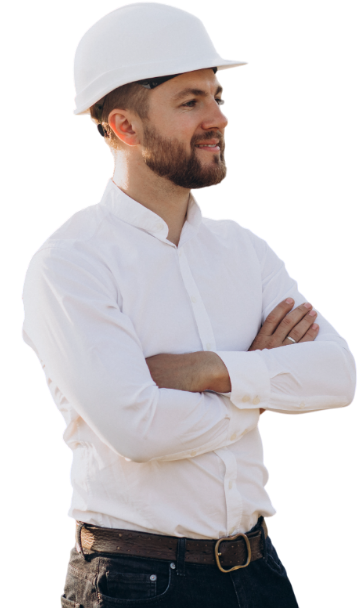 ingeniero joven de brazos cruzados